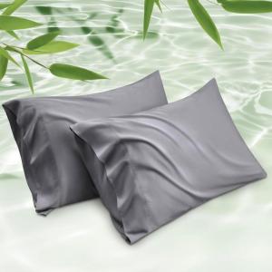 imageBedsure King Size Pillow Cases Set of 2 Cooling Pillow Cases King Rayon Derived from Bamboo Red Pillowcases Breathable ampamp Silky Soft Cool Bedding Pillow Covers with Envelope Closure 20x36 Inches01  Dark Grey
