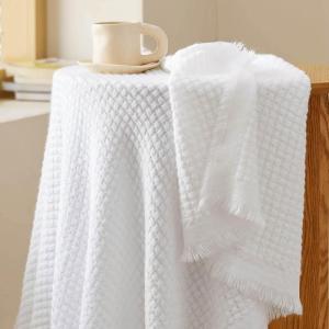 imageBedsure Oatmeal Throw Blankets for Couch  Decorative Waffle Woven Throw Gifts with Tassels Soft and Lightweight Farmhouse Blankets for Couch and Sofa 50x60 Inches01  Off White
