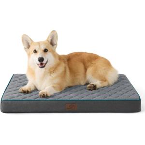 imageBedsure Orthopedic Dog Bed Large Sized Dog  Memory Foam Pet Mattress with Removable Washable Cover and Egg Crate Foam Thick Flat Suitable for Pet Up to 65 lbs 36x27x35 Inches GreyGrey