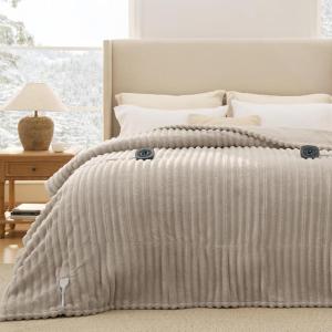 imageBedsure Plaid Heated Blanket Throw  Flannel Sherpa Electric Blanket with Plaid Pattern Heating with 6 Heating Levels 4 Time Settings 3Hour AutoOff Warm Gifts for Grandma Blue 50quotx60quot06  Linen