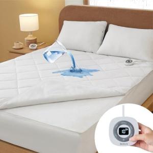imageBedsure Removable Heated Mattress Pad Queen  Waterproof Bed Warmer with Memory ampamp Preheat Function 12Hour Timer ampamp 10 Heat Settings with Dual Controller AutoOff Electric Mattress Pad Queen 60quotx80quot