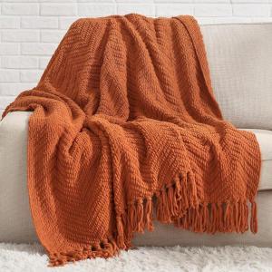 imageBedsure Sage Green Throw Blanket for Couch  Versatile Knit Woven Chenille Blanket for Chair Super Soft Warm ampamp Decorative Blanket with Tassels for Bed Sofa and Living Room Sage Green Throw00  Pumpkin