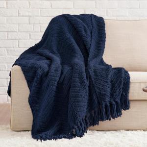 imageBedsure Sage Green Throw Blanket for Couch  Versatile Knit Woven Chenille Blanket for Chair Super Soft Warm ampamp Decorative Blanket with Tassels for Bed Sofa and Living Room Sage Green Throw07  Deep Navy