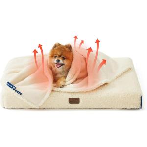 imageBedsure Self Warming Blanket for Small Dogs ampamp Cats  Waterproof Washable Sherpa Fleece Puppy Blanket Soft Plush Reversible Throw 25quotX35quot GreyAntique Whiteself Warming