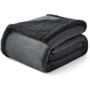 imageBedsure Self Warming Blanket for Small Dogs ampamp Cats  Waterproof Washable Sherpa Fleece Puppy Blanket Soft Plush Reversible Throw 25quotX35quot GreyGrey Black