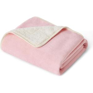 imageBedsure Self Warming Blanket for Small Dogs ampamp Cats  Waterproof Washable Sherpa Fleece Puppy Blanket Soft Plush Reversible Throw 25quotX35quot GreyAzalea Pink