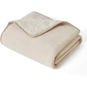 imageBedsure Self Warming Blanket for Small Dogs ampamp Cats  Waterproof Washable Sherpa Fleece Puppy Blanket Soft Plush Reversible Throw 25quotX35quot GreyCream