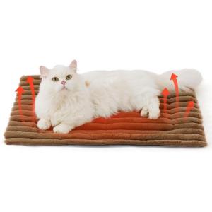 imageBedsure Self Warming Cat Bed Medium Self Heating Dog Crate Pad Thermal Extra Warm Puppy Mat Indoor ampamp Outdoor NonSlip ampamp Washable 30quot x 20quot GreyCaramel