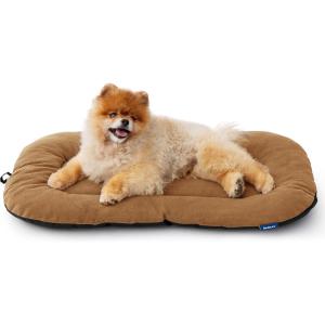 imageBedsure Washable Dog Crate Pad for Small Dogs AntiSlip Puppy Kennel Dog Bed for Crate  Ultra Soft Fleece Flat Thin Pet Mat Not Chew Proof Light Grey 23quotx17quotBrown