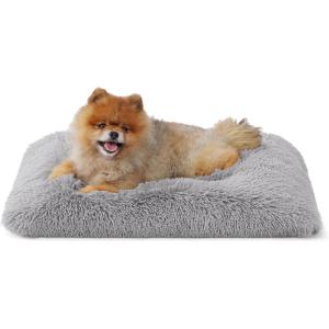imageBedsure Washable Extra Large Dog Bed for Crate Faux Fur Dog Crate Pad for Large Breed Plush Soft Comfort Dogs Sleeping Mat AntiSlip Pet Kennel Pad 41quot x 29quot Dark GreyGray