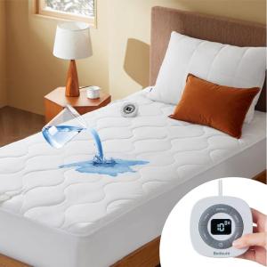 imageBedsure Waterproof Heated Mattress Pad Full  Cotton Bed Warmer with Memory ampamp Preheat Functions 10 Heat Settings ampamp 12 Hour Shut Off Single Controller Electric Mattress Pad Full 54quotx75quotFull