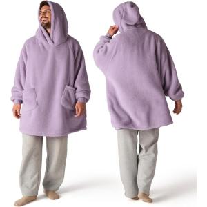 imageBedsure Wearable Blanket Hoodie  Gifts for Girlfriend Warm Cozy Fluffy Birthday Present ideas for Wife Soft Sweatshirt Gifts for Women Oversized Hooded Blankets With Sleeves GreyLavender