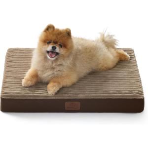 imageBedsure XL Dog Bed for Crate  Large Orthopedic Pet Beds with Removable Machine Washable Cover Egg Crate Foam Puppy Pad Suitable for Pet Up to 80 lbs 41quotx27quotCoffee  Cream