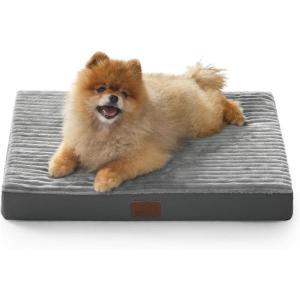 imageBedsure XL Dog Bed for Crate  Large Orthopedic Pet Beds with Removable Machine Washable Cover Egg Crate Foam Puppy Pad Suitable for Pet Up to 80 lbs 41quotx27quotCharcoal Grey