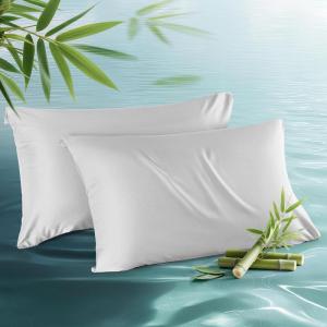 imageBedsure Zipper Pillow Cases King Cooling King Pillow Cases Set of 2 Rayon Derived from Bamboo Cooling Pillowcase for Hot Sleepers Soft ampamp Breathable Pillow Covers Gifts Light Grey 20x36 Inches05  Light Grey