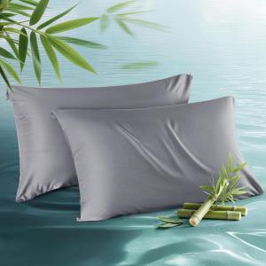 imageBedsure Zipper Pillow Cases King Cooling King Pillow Cases Set of 2 Rayon Derived from Bamboo Cooling Pillowcase for Hot Sleepers Soft ampamp Breathable Pillow Covers Gifts Light Grey 20x36 Inches01  Grey