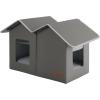 imageBedsure Weatherproof Outdoor Cat House  Extra Wide Insulated Feral Cat Shelter with Raised Base in Winter Waterproof Outside Pet Hideout for Stray Kitty 225x125x1325inches Grey