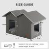 imageBedsure Weatherproof Outdoor Cat House  Extra Wide Insulated Feral Cat Shelter with Raised Base in Winter Waterproof Outside Pet Hideout for Stray Kitty 225x125x1325inches Grey