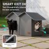 imageBedsure Weatherproof Outdoor Cat House  Extra Wide Insulated Feral Cat Shelter with Raised Base in Winter Waterproof Outside Pet Hideout for Stray Kitty 225x125x1325inches Grey