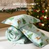 imageBedsure Christmas Comforter Set Queen  Christmas Bed Set with Festival Reindeer Pattern Soft Bedding for Holiday 3 Pieces 1 Reversible Reindeer Pattern Printed Comforter and 2 Pillow Shams04  Green Reindeer