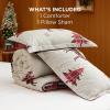 imageBedsure Christmas Comforter Set Queen  Christmas Bed Set with Festival Reindeer Pattern Soft Bedding for Holiday 3 Pieces 1 Reversible Reindeer Pattern Printed Comforter and 2 Pillow Shams01  Red Reindeer