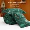 imageBedsure Christmas Comforter Set Queen  Christmas Bed Set with Festival Reindeer Pattern Soft Bedding for Holiday 3 Pieces 1 Reversible Reindeer Pattern Printed Comforter and 2 Pillow Shams05  Green Forest