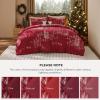 imageBedsure Christmas Comforter Set Queen  Christmas Bed Set with Festival Reindeer Pattern Soft Bedding for Holiday 3 Pieces 1 Reversible Reindeer Pattern Printed Comforter and 2 Pillow Shams06  Red Forest