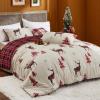 imageBedsure Christmas Comforter Set Queen  Christmas Bed Set with Festival Reindeer Pattern Soft Bedding for Holiday 3 Pieces 1 Reversible Reindeer Pattern Printed Comforter and 2 Pillow Shams01  Red Reindeer