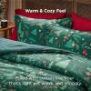 imageBedsure Christmas Comforter Set Queen  Christmas Bed Set with Festival Reindeer Pattern Soft Bedding for Holiday 3 Pieces 1 Reversible Reindeer Pattern Printed Comforter and 2 Pillow Shams05  Green Forest