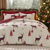 imageBedsure Christmas Comforter Set Queen  Christmas Bed Set with Festival Reindeer Pattern Soft Bedding for Holiday 3 Pieces 1 Reversible Reindeer Pattern Printed Comforter and 2 Pillow Shams01  Red Reindeer