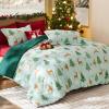 imageBedsure Christmas Comforter Set Queen  Christmas Bed Set with Festival Reindeer Pattern Soft Bedding for Holiday 3 Pieces 1 Reversible Reindeer Pattern Printed Comforter and 2 Pillow Shams04  Green Reindeer