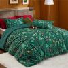 imageBedsure Christmas Comforter Set Queen  Christmas Bed Set with Festival Reindeer Pattern Soft Bedding for Holiday 3 Pieces 1 Reversible Reindeer Pattern Printed Comforter and 2 Pillow Shams05  Green Forest