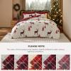 imageBedsure Christmas Comforter Set Queen  Christmas Bed Set with Festival Reindeer Pattern Soft Bedding for Holiday 3 Pieces 1 Reversible Reindeer Pattern Printed Comforter and 2 Pillow Shams01  Red Reindeer
