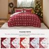 imageBedsure Christmas Comforter Set Queen  Christmas Bed Set with Festival Reindeer Pattern Soft Bedding for Holiday 3 Pieces 1 Reversible Reindeer Pattern Printed Comforter and 2 Pillow Shams02  Red Snowflake