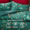 imageBedsure Christmas Comforter Set Queen  Christmas Bed Set with Festival Reindeer Pattern Soft Bedding for Holiday 3 Pieces 1 Reversible Reindeer Pattern Printed Comforter and 2 Pillow Shams05  Green Forest
