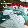 imageBedsure Christmas King Comforter Set  5 Pieces Christmas Bedding Set King Bed in a Bag with 1 Soft Green Tree Reversible Comforter 2 Pillow Shams 1 Throw Blanket and 1 Decorative02  Forest