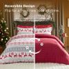 imageBedsure Christmas King Comforter Set  5 Pieces Christmas Bedding Set King Bed in a Bag with 1 Soft Green Tree Reversible Comforter 2 Pillow Shams 1 Throw Blanket and 1 Decorative01  Reindeer