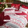imageBedsure Christmas King Comforter Set  5 Pieces Christmas Bedding Set King Bed in a Bag with 1 Soft Green Tree Reversible Comforter 2 Pillow Shams 1 Throw Blanket and 1 Decorative01  Reindeer