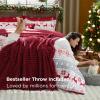 imageBedsure Christmas King Comforter Set  5 Pieces Christmas Bedding Set King Bed in a Bag with 1 Soft Green Tree Reversible Comforter 2 Pillow Shams 1 Throw Blanket and 1 Decorative01  Reindeer