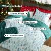 imageBedsure Christmas King Comforter Set  5 Pieces Christmas Bedding Set King Bed in a Bag with 1 Soft Green Tree Reversible Comforter 2 Pillow Shams 1 Throw Blanket and 1 Decorative02  Forest
