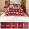 imageBedsure Fluffy Christmas Comforter Set Queen  Red Christmas Bedding with Candy Cane Warm Fleece Bed Sets for Winter 3 Pieces 1 Soft Plush Shaggy Comforter with 2 Pillowcases05  Red Candy Cane