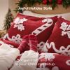 imageBedsure Fluffy Christmas Comforter Set Queen  Red Christmas Bedding with Candy Cane Warm Fleece Bed Sets for Winter 3 Pieces 1 Soft Plush Shaggy Comforter with 2 Pillowcases05  Red Candy Cane