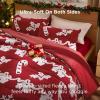 imageBedsure Fluffy Christmas Comforter Set Queen  Red Christmas Bedding with Candy Cane Warm Fleece Bed Sets for Winter 3 Pieces 1 Soft Plush Shaggy Comforter with 2 Pillowcases05  Red Candy Cane