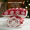 imageBedsure Fluffy Christmas Comforter Set Queen  Red Christmas Bedding with Candy Cane Warm Fleece Bed Sets for Winter 3 Pieces 1 Soft Plush Shaggy Comforter with 2 Pillowcases03  Red  Reversible