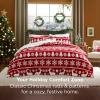 imageBedsure Fluffy Christmas Comforter Set Queen  Red Christmas Bedding with Candy Cane Warm Fleece Bed Sets for Winter 3 Pieces 1 Soft Plush Shaggy Comforter with 2 Pillowcases03  Red  Reversible