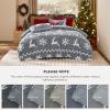 imageBedsure Fluffy Christmas Comforter Set Queen  Red Christmas Bedding with Candy Cane Warm Fleece Bed Sets for Winter 3 Pieces 1 Soft Plush Shaggy Comforter with 2 Pillowcases02  Grey Deer