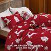 imageBedsure Fluffy Christmas Comforter Set Queen  Red Christmas Bedding with Candy Cane Warm Fleece Bed Sets for Winter 3 Pieces 1 Soft Plush Shaggy Comforter with 2 Pillowcases04  Red Deer