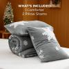 imageBedsure Fluffy Christmas Comforter Set Queen  Red Christmas Bedding with Candy Cane Warm Fleece Bed Sets for Winter 3 Pieces 1 Soft Plush Shaggy Comforter with 2 Pillowcases01  Grey