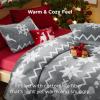 imageBedsure Fluffy Christmas Comforter Set Queen  Red Christmas Bedding with Candy Cane Warm Fleece Bed Sets for Winter 3 Pieces 1 Soft Plush Shaggy Comforter with 2 Pillowcases02  Grey Deer