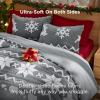 imageBedsure Fluffy Christmas Comforter Set Queen  Red Christmas Bedding with Candy Cane Warm Fleece Bed Sets for Winter 3 Pieces 1 Soft Plush Shaggy Comforter with 2 Pillowcases02  Grey Deer